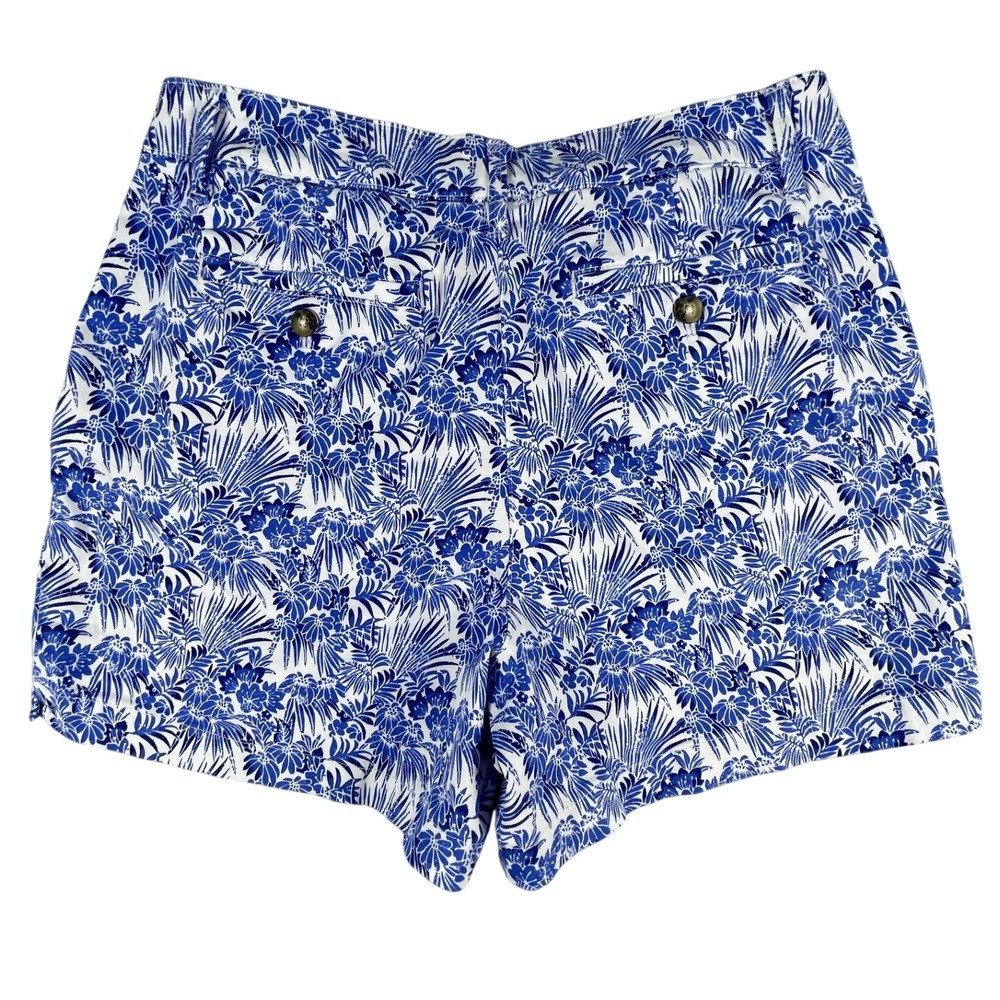 Tommy Bahama Shorts Womens 10 Blue Floral Palm Print Cotton Tencel Tropical 4.5" - Picture 10 of 10
